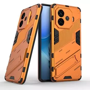 Для vivo Y200 Y200e GT Y100 (ИДН) 5G Punk Armor противоударный бампер прочный прорезиненный ПК подставка чехол держатель чехол Shell Y100 4G красный