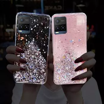 Для VIVO Y21 V2111 блестящий силиконовый чехол для VIVO Y21 Y21S V2110 vivo Y33S V2109 Y19 1915 Vivo V11 Pro X21S Мягкая задняя крышка vivo X21S чёрный