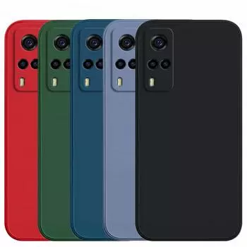 Для Vivo Y33 Чехол Vivo Y31 Y51 Y51A Y51S Y33 Y53S Чехлы Противоударные Жидкий Силикон Мягкий ТПУ Телефон Задняя Крышка Для Vivo Y33 Vivo Y53S 4G синий