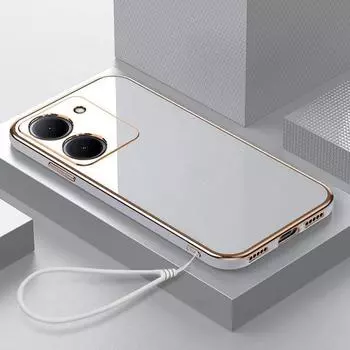 Для vivo Y36 5G чехол Vivo Y36 Y27 Y02A Y02T Y56 Y100 Y02 Y16 Y02S Y35 Y22 чехол для телефона Luxury Plating Straight Edge TPU Soft Cover For vivo Y27