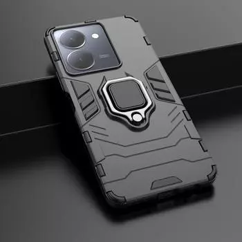 Для Vivo Y36 VivoY 36 чехол противоударный жесткий чехол-подставка с кольцом для телефона задняя крышка For Vivo Y36 чёрный