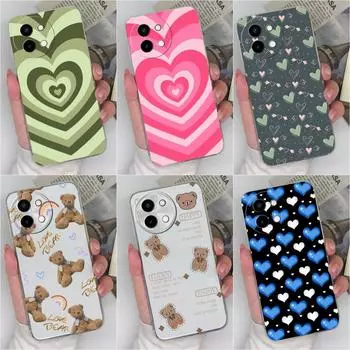 Для Vivo Y38 V40 Lite V30e Vivo Y200e 5G Y28 4G Vivo Y100 (ИДН) Задняя крышка силиконовый мягкий ТПУ прозрачный милый чехол медведь противоударные сумки для телефона для Vivo Vivo Y38 5G