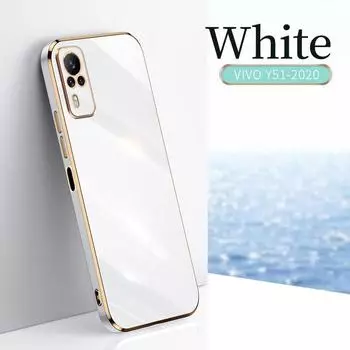 Для VIVO Y51 2020 Y31 2021 защитный гальванический противоударный чехол VIVO V25e V27e V11i Y12S G Y81 чехол силиконовый мягкий ТПУ VIVO Y51 2020 чёрный