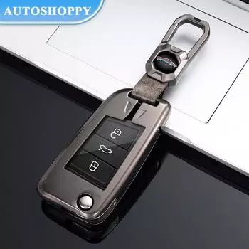 Для Volkswagen MK7 GTI 7 Golf 7 Golf R Skoda Octavia A7 SEAT складной дистанционный брелок кожаный металлический чехол для ключей от автомобиля для VW брелок серый
