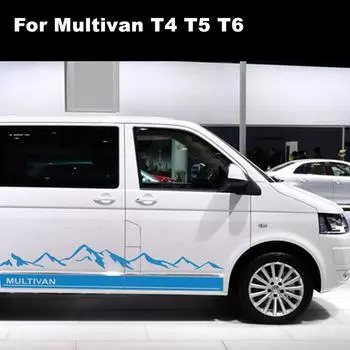 Для Volkswagen Multivan T4 T5 T6 4 шт./лот 210 см кузова боковой декор наклейки наклейка украшения чёрный