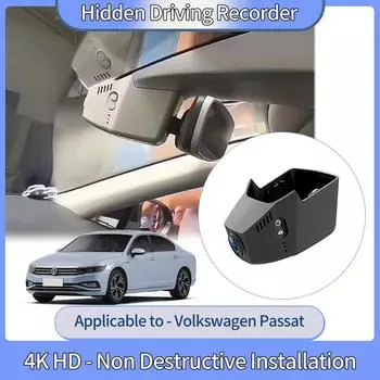 Для Volkswagen Passat Car Hidden Dash Cam 2017-2024 Новый Однообъективный Тахограф 4K Wifi Парковка Скрытый Автомобильный Видеорегистратор Видео