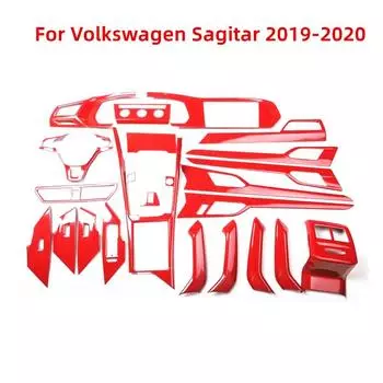 Для Volkswagen Sagitar 2019 2020 Аксессуар Центральная панель управления Дверная ручка Воздуховыпускное украшение Узор из углеродного волокна ABS