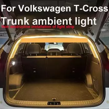Для Volkswagen T-Cross Automotive Atmosphere lights Освещение багажника Аксессуары для модификации автомобильной световой полосы золотистый