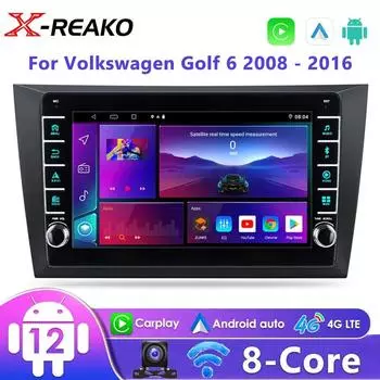 Для Volkswagen VW Golf 6 2008 - 2016 Android Car Radio Multimedia Video Player GPS 4G 8Core Navigation Carplay Touch Screen Auto Stereo 8 core 4GB+64GB