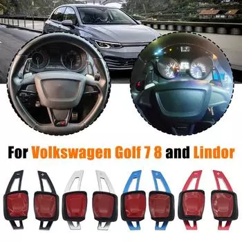 Для Volkswagen VW Golf 7 MK7 GOLF 8 MK8 Rline GTI R 2013-2022 Polo Lingdu Shift Paddle Car Steering Wheel DSG Shifter Extension серебряный