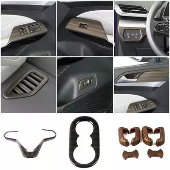 Для Volkswagen VW ID.6 ID6 2024 2024 часть центральной консоли автомобиля с текстурой под дерево цветная отделка блестки стильная наклейка против царапин