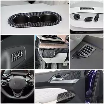 Для Volkswagen VW ID.6 ID6 2024 2024 часть центральной консоли автомобиля из углеродного волокна для ремонта отделка блестками стильная наклейка против царапин