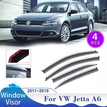 Для Volkswagen VW Jetta A6 Vento GLI 2011~2018 автомобильные окна козырьки дефлекторы дымовые щитки солнцезащитные щитки от дождя дефлекторные тенты аксессуары прозрачный