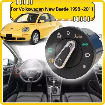 Для Volkswagen VW New Beetle Bjalla 1998~2011 фара автоматический переключатель модернизация автомобильные аксессуары автотюнинг 2000 2002 2005 2007 чёрный