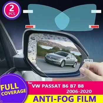 Для Volkswagen VW Passat B6 B7 B8 Зеркало заднего вида пленка HD противотуманная защита от царапин непромокаемая наклейка на авто зеркало автомобильные аксессуары Round 95mm x 95mm