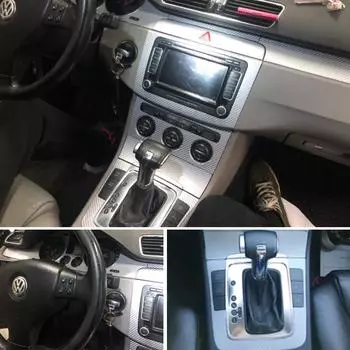 Для Volkswagen VW Passat B6 внутренняя центральная панель управления дверная ручка наклейки из углеродного волокна наклейки стайлинг автомобиля