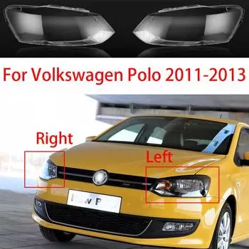 Для Volkswagen VW Polo 2011-2013 Автомобильная передняя фара Крышка налобного фонаря Прозрачный стеклянный абажур в виде корпуса линзы Left
