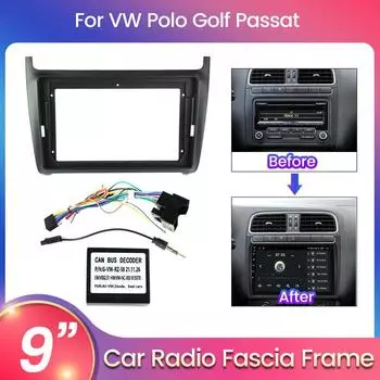 Для Volkswagen VW POLO Sedan 2008-2015 Автомобильный радиоприемник DVD Лицевая рамка ABS Внутренняя панель приборов Центральная консоль Отделка Рамка Панель With Canbus