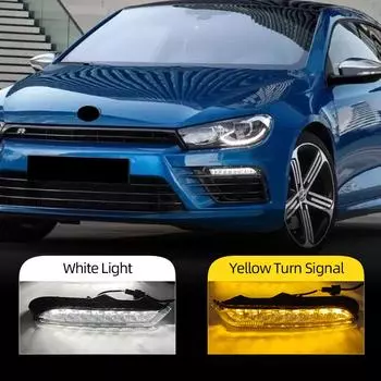 Для Volkswagen VW Scirocco R Line 2015 2016 Автомобильный светодиодный фонарь переднего бампера DRL дневные ходовые огни указатель поворота Противотуманная фара