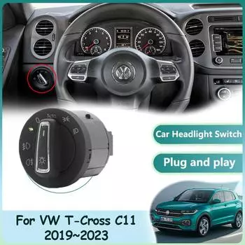Для Volkswagen VW T-Cross C11 2019~2024 автомобильный автоматический переключатель фар датчик освещения ремонт автомобильных фар аксессуары для интерьера