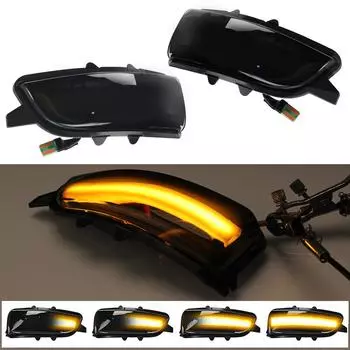 Для Volvo C30 C70 S40 S60 V40 V50 V70 2008- 2010 Индикатор поворота Лампа бокового зеркала Пара светодиодных динамических указателей поворота чёрный