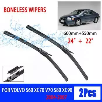 Для Volvo S60 XC70 V70 S80 XC90 2004-2007 автомобильный дворник ласточкин хвост мягкий резиновый дворник лобовое стекло ветровое стекло HD тихий автомобильный дворник