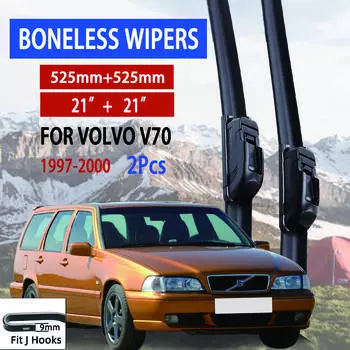 Для Volvo V70 1997-2000 автомобильный стеклоочиститель U-образный мягкий резиновый бескаркасный без кронштейна автомобильные дворники 21 +21