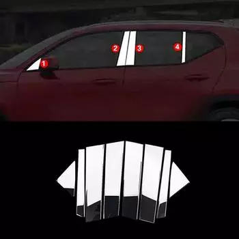 Для Volvo XC40 2019 2020 2024 2024 Chrome Window BC Pillar Strip Cover Cover Отделка из нержавеющей стали Car Center Pillars Наклейка