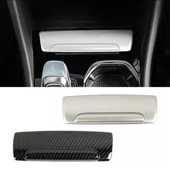 Для Volvo XC40 2019 2020 2024 2024 Углеродное волокно Серебряный автомобильный стиль Центральная консоль Пепельница Крышка Отделка Наклейка для украшения автомобиля