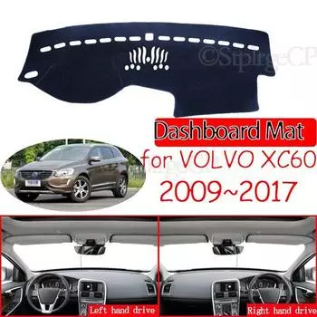 Для VOLVO XC60 2009 2010 2011 2012 2013 2014 2015 2016 2017 противоскользящий коврик для приборной панели, солнцезащитный козырек, аксессуары для приборной панели, коврик right hand drive синий