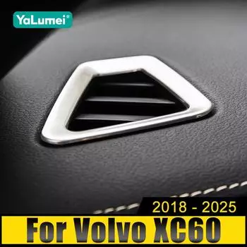 Для Volvo XC60 2018 2019 2020 2021 2022 2023 2024 2025 приборная панель автомобиля кондиционер вентиляционное отверстие защитная накладка наклейка чёрный