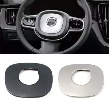 Для Volvo XC60 2018 2019 2024 рулевое колесо логотип кольцо декоративная рамка отделка нержавеющая сталь молдинги салона наклейка чёрный