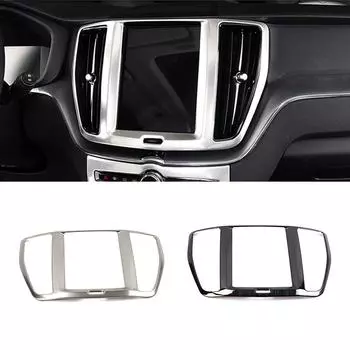 Для Volvo XC60 2018 2019 2024 Внутренняя центральная консоль Навигация GPS Навигатор Рамка Отделка Нержавеющая сталь Внутренние молдинги чёрный