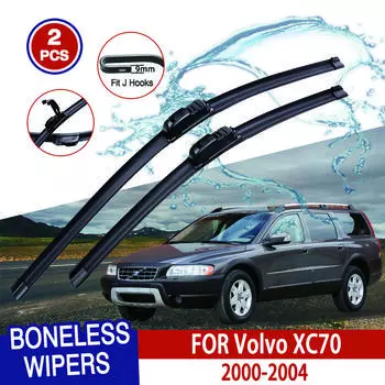 Для Volvo XC70 2000-2004 автомобильный стеклоочиститель U-образный мягкий резиновый бескаркасный без кронштейна автомобильные дворники 24 +21