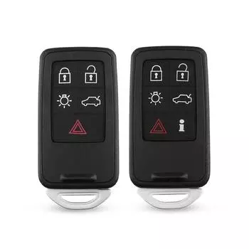 Для Volvo XC70 XC90 V50 V70 S60 смарт-карта маленькая 5/6 кнопок автомобильный ключ пустой бесключевой доступ пульт дистанционного управления авто неразрезанная вставка аварийное лезвие 5 Buttons Key Shell Blade