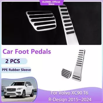 Для Volvo XC90 T6 R-Design 2015~2024 автомобильные педали и детали аксессуары акселератор без сверления топливный бак тормоз нержавеющая сталь