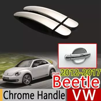 Для VW Beetle 2012-2017 хромированные накладки на дверные ручки, набор накладок из 2 шт. Volkswagen New Beetle, автомобильные аксессуары, Стайлинг автомобиля 2013 Handle 1 Keyhole