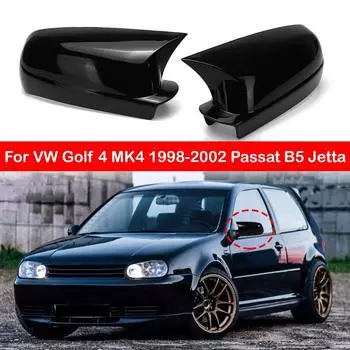 Для VW Golf 4 MK4 1998-2002 Passat B5 Jetta автомобиля боковое зеркало заднего вида наклейка наклейка на крышку крыла внешняя дверь чехол отделка карбоновая авто Gloss Black