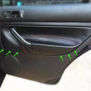 Для VW Golf 4 MK4 Bora Jetta 1998 1999 2000 2001 2002 2003 2004 2005 только LHD 4 двери подлокотник панель кожаный чехол внутренний black with red line