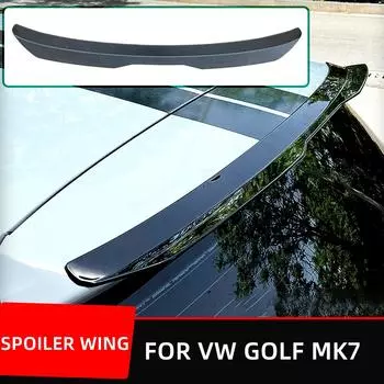 Для VW Golf 7 MK7 GTI R GTD 2013-черный карбоновый спойлер на заднюю крышу багажника, крылья Max Style, аксессуары для внешнего тюнинга Unpainted