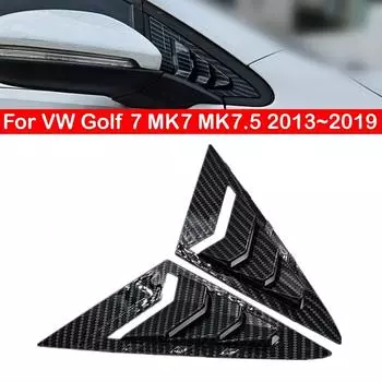 Для VW Golf 7 MK7 MK7.5 2013~ Передняя треугольная жалюзи на окна автомобиля, боковые жалюзи, шторки, накладка, наклейка, вентиляционное отверстие, карбон, авто Carbon