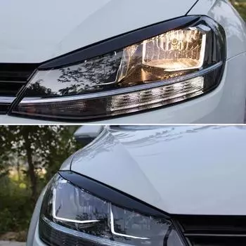 Для VW Golf 7 VII GTI GTD R MK7 2013-2017 Фары Брови Веки Наклейки Отделка Крышка Аксессуары Комплект кузова чёрный