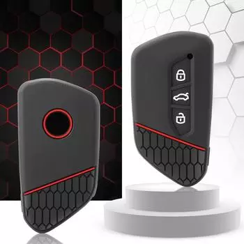 Для VW Golf 8 Mk8 GTI GTD R ID3 ID4 2020 Украшение Силиконовый чехол для автомобильного ключа Держатель для брелока Крышка Отделка Автомобильные аксессуары чёрный