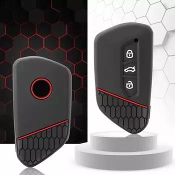 Для VW Golf 8 Mk8 GTI GTD R ID3 ID4 2020 Украшение Силиконовый чехол для автомобильного ключа Держатель для брелока Крышка Отделка Автомобильные аксессуары чёрный