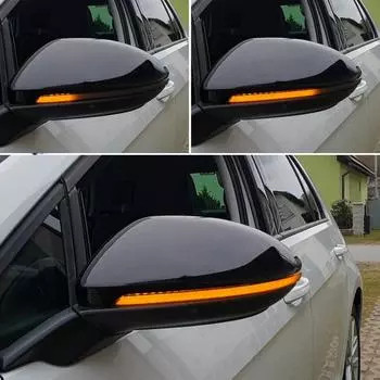 Для VW Golf MK7 7 GTI R GTD динамический светодиодный указатель поворота, индикатор зеркала заднего вида, повторитель мигалки для Volkswagen Rline Touran