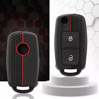 Для VW Golf Polo SKODA SEAT силиконовый чехол для ключей с 2 кнопками и дистанционным брелоком в виде чехла