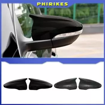 Для VW JETTA MK6 Volkswagen Passat B7 Scirocco Beetle CC Eos Black Horn Carbon Add on Rear View Mirror Cap Cover High Quality