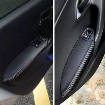 Для VW Polo 2011 2012 2013 2014 2015 2016 хэтчбек/седан подлокотник двери автомобиля ручка панель кожаный чехол из микрофибры отделка