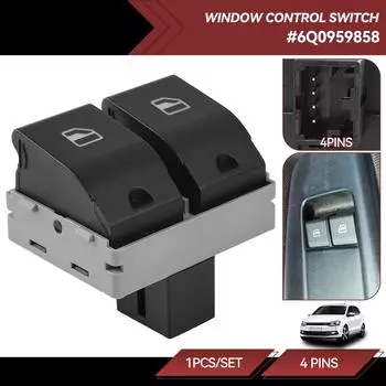 Для VW Polo 9N 2002-2009 Fox Seat Ibiza Cordoba Электрический стеклоподъемник Главный двойной переключатель Кнопка со стороны водителя 6Q0 959 858 6Q0959858