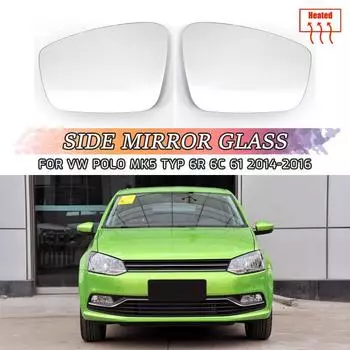 Для VW Polo V 6R 6C 2009-2017 автомобиль левое правое зеркало заднего вида боковое стекло подогреваемое прочное внешнее зеркало заднего вида с широким углом обзора